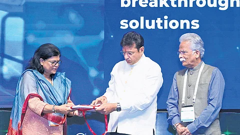 IT Minister D Sridhar Babu during the inauguration of the GreenCo Summit at HICC