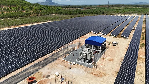 Image of 9 MW solar facility set up in mining area