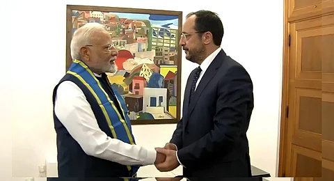 "Humbled to receive the 'Grand Cross of the Order of Makarios III' of Cyprus," PM Modi wrote on X.