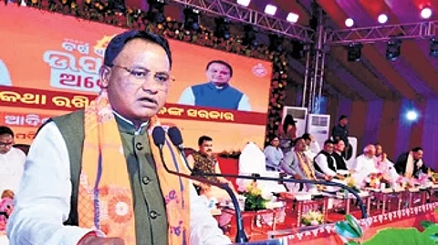 CM Mohan Charan Majhi addressing the event on Wednesday