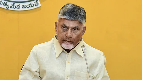 Chief Minister Nara Chandrababu Naidu during review meeting on circular economy at Secretariat in Velagapudi on Tuesday.