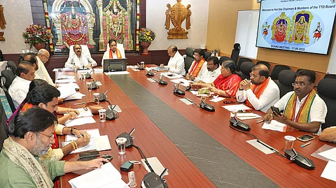 TTD Board Meeting held at Annamaiah Bhavan in TIrumala under the chairmanship of chairman BR Naidu.