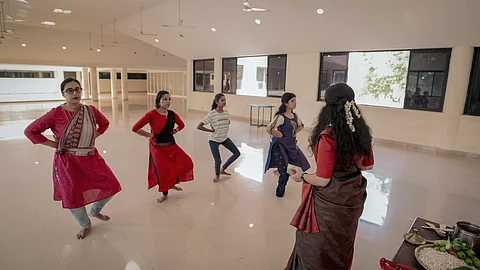 Saraswathy Devi's dance class in session at Technopark.