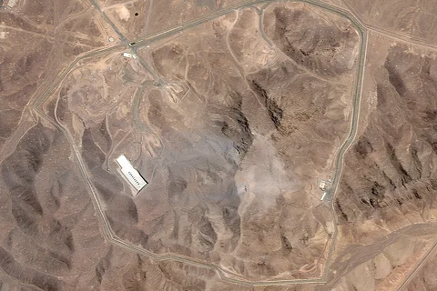 This satellite picture by Planet Labs PBC shows Iran's underground nuclear enrichment site at Fordow after a US airstrike targeted the facility Sunday, June 22, 2025.