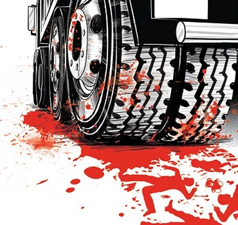 Sources said Debendra Kisan (18) and Nabin Kalo (22) were killed on the spot after their motorcycle hit a trailer truck near Rasrajpur within Sadar police limits on Saturday night.
