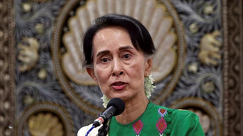 Jailed Myanmar leader Aung San Suu Kyi.