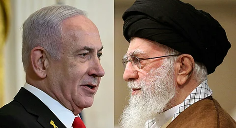 Israel's Prime Minister Benjamin Netanyahu (L) Iran's Supreme Leader Ayatollah Ali Khamenei (R)
