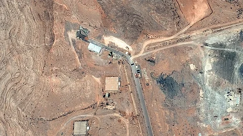 This handout satellite picture provided by Maxar Technologies shows tunnel entrances at Isfahan nuclear enrichment facility in central Iran on June 20, 2025.