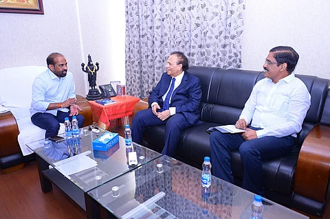 State govt advisor Dr Nori Dattatraya meets Health Minister Satya Kumar