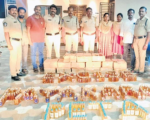 Excise officials dismantled three illegal liquor manufacturing and distribution networks in West Godavari, Konaseema, and Anakapalli districts.