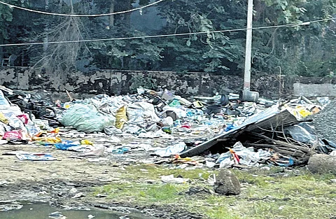 Temple town Bhadrachalam is looking very unhealthy due to lack sanitation and drainage cleaning for last two months. Due to reducing salaries half of out sourcing workers are absent