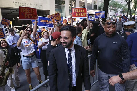 Democratic mayoral candidate Zohran Mamdani arrives at the NBC studios to participate in a Democratic mayoral primary debate, Wednesday, June 4, 2025, in New York.