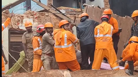 Rescue operation held at Kodakara after an old building collapsed.