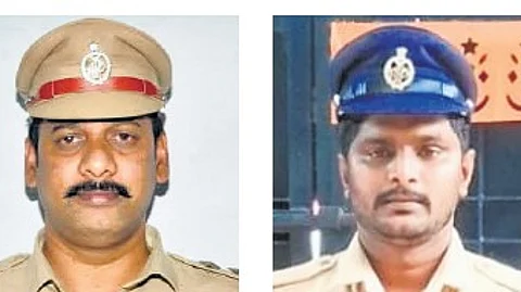 Sub-Inspector M Ashok. Constable Blessen Jeevan