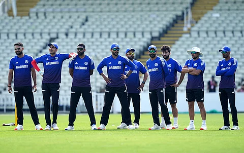 Indian team during a training session ahead of the second Test in Edgbaston