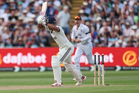 India's Nitish Reddy clean bowled by Chris Woakes on Day 1