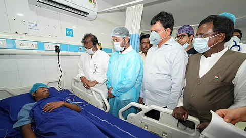 Telangana CM Revanth reddy visited the victims of Sigachi chemical factory