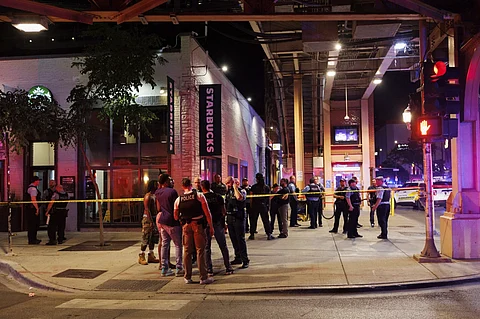 Officers work the scene of a shooting Wednesday, July 2, 2025, in Chicago.