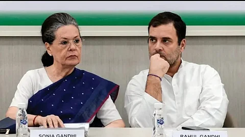 Congress leaders Sonia Gandhi, Rahul Gandhi