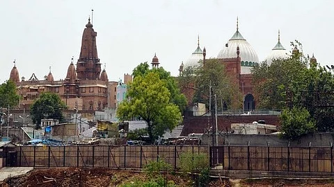 View of the Krishna Janmabhoomi and Shahi Idgah Mosque in Mathura.