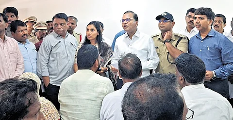 Chief Secretary K Ramakrishna Rao and members of a high-level committee visit Sigachi factory on Friday for an investigation into the blast