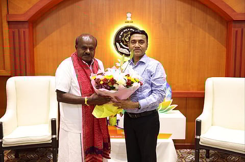 BJP-JDS alliance: HD Kumarswamy meets Goa CM Pramod Sawant