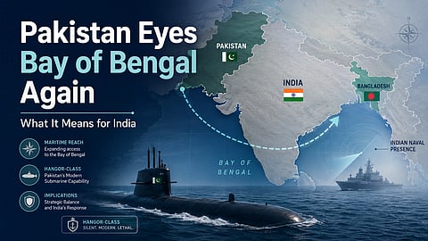 Pakistan eyes Bay of Bengal again, impacting India.