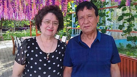 Uyghur athletic trainer Behtiyar Abduweli (R) in an undated photo.