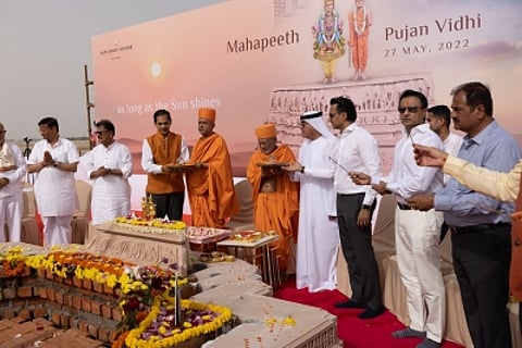 This ceremony marked the start of the next stage in the construction of the Mandir. (IANS)