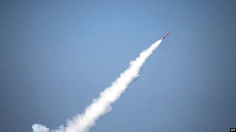 This handout from Pakistan's Inter Services Public Relations office on January 9, 2017, shows a Pakistani nuclear-capable cruise missile after its launch. The number of nuclear weapons in the world is set to rise as global tensions flare amid Russia's war in Ukraine.