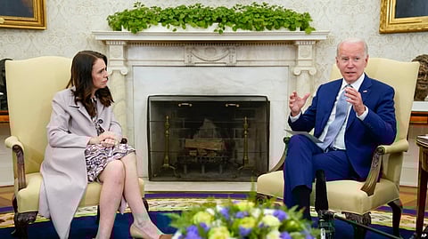 President Joe Biden meets with New Zealand Prime Minister Jacinda Ardern in the Oval Office of the White House, in Washington, D.C., May 31, 2022.