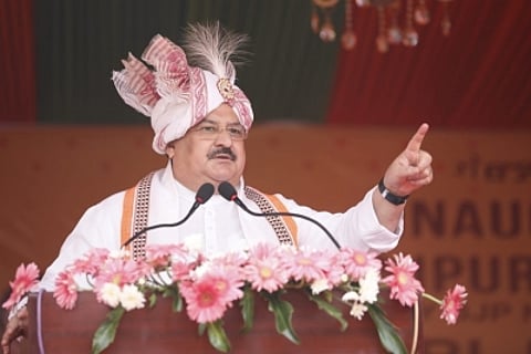 Nadda announced Murmu as the NDA candidate for the President's post at a press conference. (IANS)