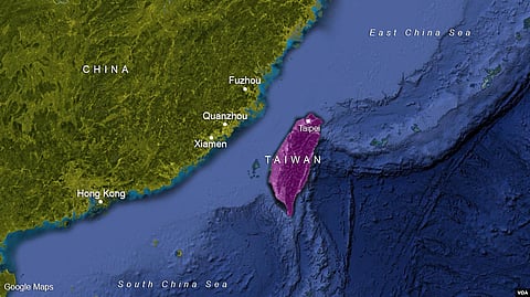 Map of China and Taiwan.