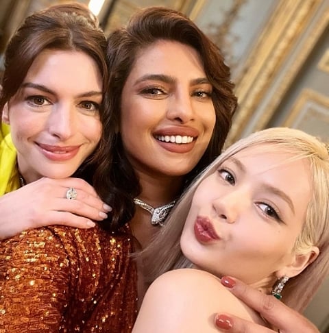 Priyanka took to Instagram, where she shared a picture with the two stars. (IANS)
