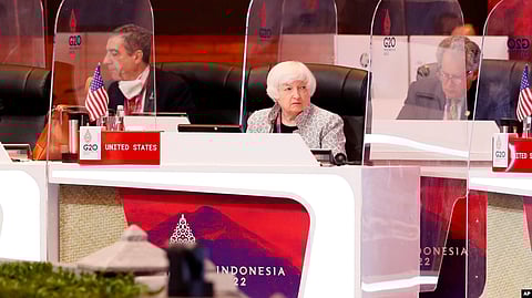 U.S. Treasury Secretary Janet Yellen attends the G-20 Finance Ministers and Central Bank Governors Meeting in Nusa Dua, Bali, Indonesia, July 15, 2022.