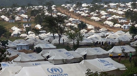 Tents stretch out in all directions at the Mahama refugee camp in Rwanda.