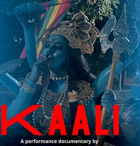 Offensive poster by filmmaker Leena Manimekalai on Hindu goddess Kaali that has created outrage. (IANS)