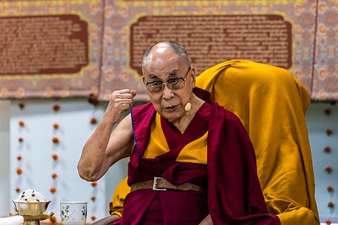 Tibetan spiritual leader the Dalai Lama speaks after inaugurating a museum containing the archives of the institution of the Dalai Lama in Dharamsala, India, Wednesday, July 6, 2022. Exile Tibetans also celebrated their spiritual leader's 87th birthday today.