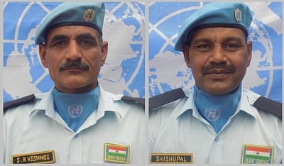 Border Security Force Head Constables Sanwala Ram Vishnoi and Shishupal Singh. (IANS)