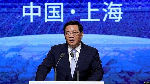 Shanghai Party Secretary Li Qiang speaks at the opening ceremony of the World Artificial Intelligence Conference (WAIC) in Shanghai, China July 9, 2020.