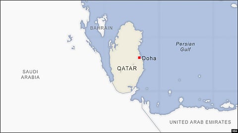 Map of Qatar.
