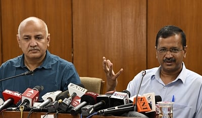 Delhi Chief Minister Arvind Kejriwal, Deputy Chief Minister Manish Sisodia. (IANS)