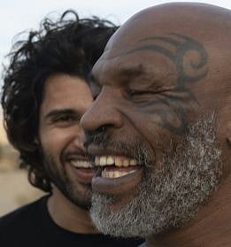 Actor Vijay Deverakonda & his co-star and former world heavyweight champion boxer Mike Tyson(IANS)