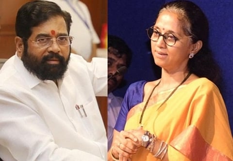 Supriya Sule & CM Shinde. (IANS)