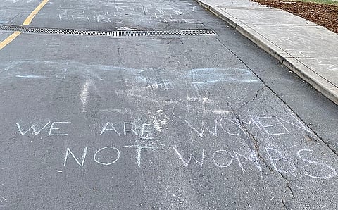Abortion-rights graffiti in Stanford University during the abortion rights protest in support of Roe v. Wade (File Photo)