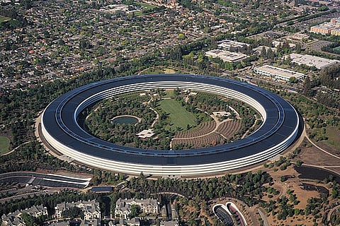Aerial view of Apple Park, the corporate headquarters of Apple Inc., located in Cupertino, California. (File Photo)