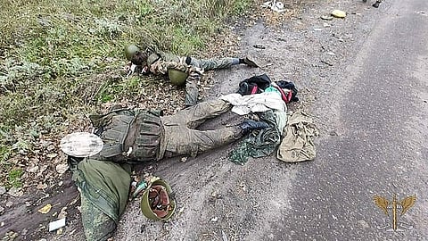 Fallen Russian soldiers during the retreat from Lyman. (File Photo)