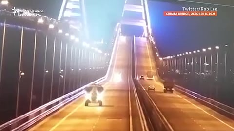 The bridge is seen as a symbol of Putin's expansionist might.