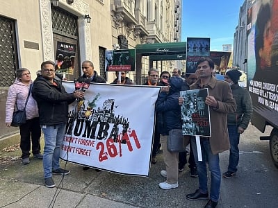 Commemorating 26/11, protests held in US against Pak-sponsored terrorism.