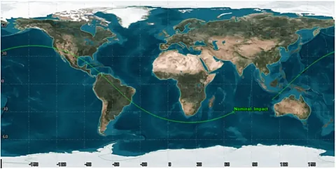 Defunct Indian surveillance satellite RISAT-2 re-enters the atmosphere, hits Indian Ocean